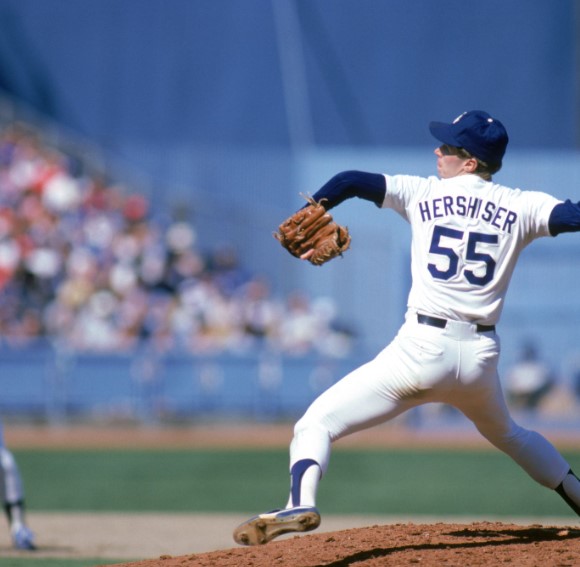 Dana Deaver, Orel Hershiser at LOS ANGELES DODGERS FOUNDATION BLUE